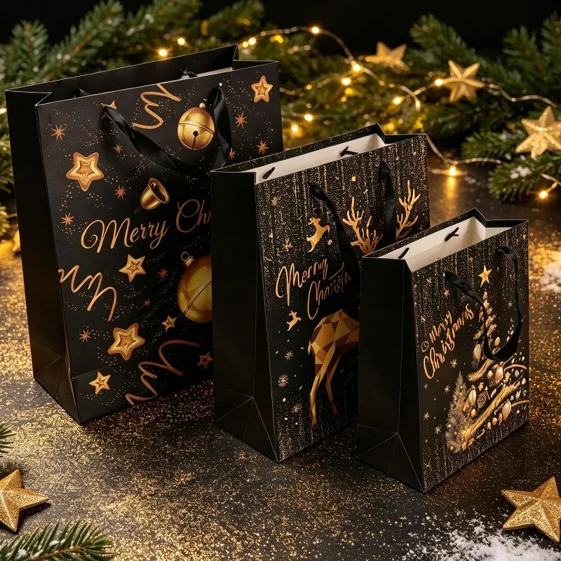 1/5 Adet Siyah Altın Noel Hedi - Luxury Xmas Bags incelemesi ve fiyatı
