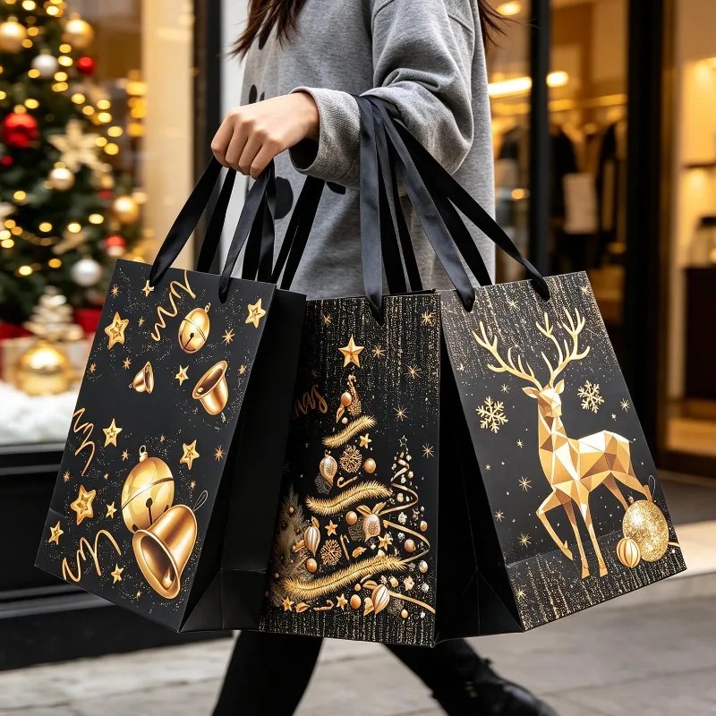 1/5 Adet Siyah Altın Noel Hedi - Luxury Xmas Bags incelemesi ve fiyatı